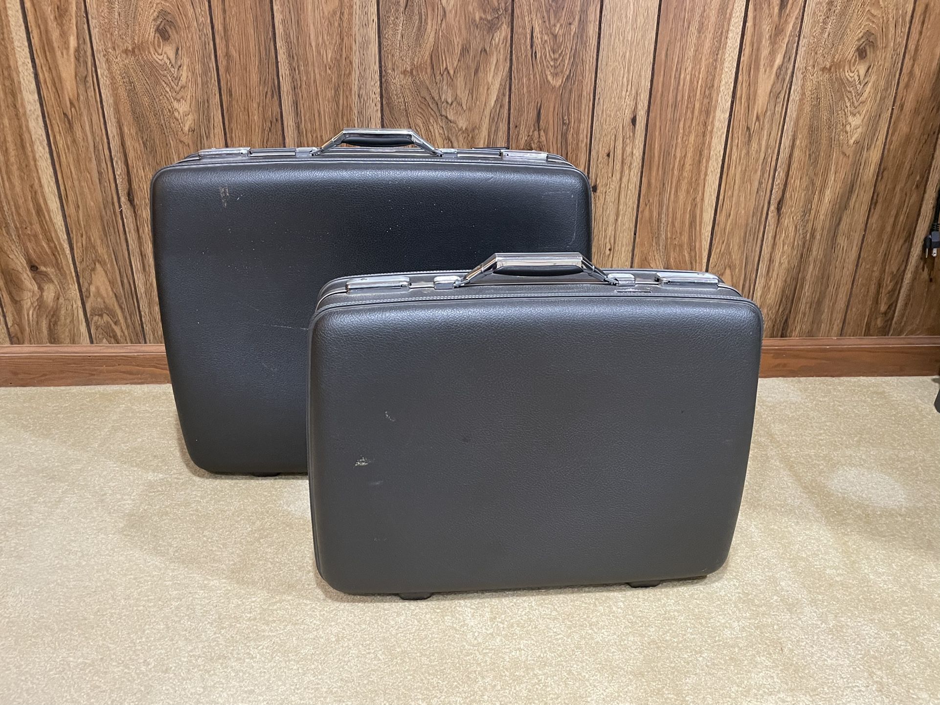 Vintage American Tourister TIARA Blue Grey Luggage / Suitcase Set