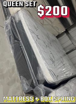 Queen size pillow top mattress with box spring included