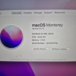 MacBook AIR M2 8GB