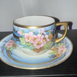 Vintage Tea Cup and Saucer, Stouffer Studio, Hand Painted