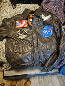 US Army airforce military flyers leather jacket