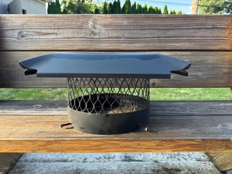 Black Metal Chimney Cap with Wire Mesh