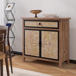 Sideboard Buffet Cabinet, Storage Cabinet with Door and Drawer, MDF Floor Sideboard and Buffet Serve