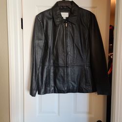 Leather jacket size large New