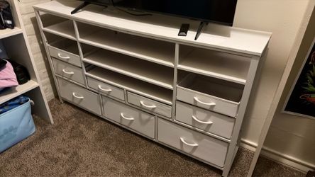 Metal Storage Dresser with Fabric Drawersh
