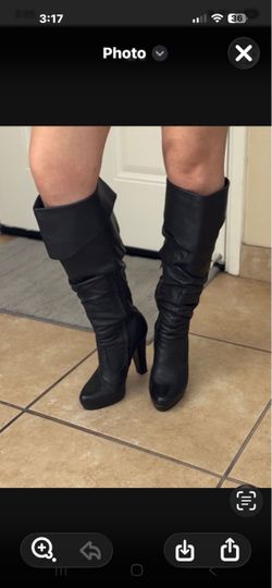 Jessica Simpson Black leather knee high boots