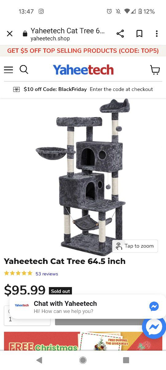 Brand New 64.5 in Cat Tree