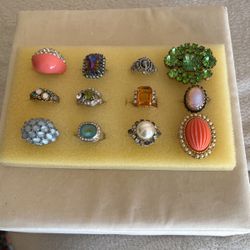 Vintage Rings Different Colors And Sizes 