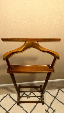 Vintage Wooden Valet Stand Suit Rack