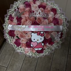 Hello Kitty Ramo Buchon Flower Roses Bouquet