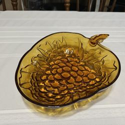  Vintage Indiana Glass Amber Fruit Bowl