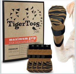 TigerToes Premium Grip Dog Socks size Medium