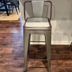 Set of 3 Industrial Metal Bar Stools
