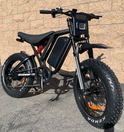 52V/1500W Electric Dirt Bike Style E-Bike, 40mph, XL 25ah Battery, Full Suspension, 20x4.0