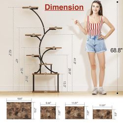 🥨POZILAN 8 Tier Corner Shelf with LED Light, 62.2” Tall Display Shelf, Corner LED Bookshelf Display Cabinet Case with Lights, Collectibles Display Sh
