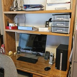 Shelved Computer Desk