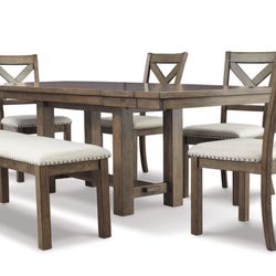 Dining Table W/ 4 Chairs And Bench