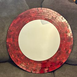 Glass Mosaic Mirror maroon
