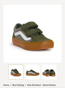 Kids denim green vans 13c