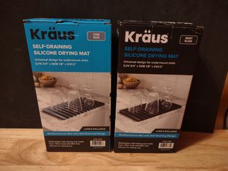 2 New Krause Self-Draining Silicone Drying Mats