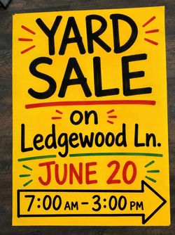 SATURDAY 6/20 Yard Sale !