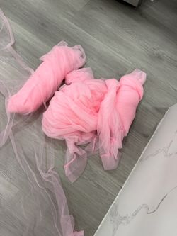 Pink tule fabric / draping 12 count