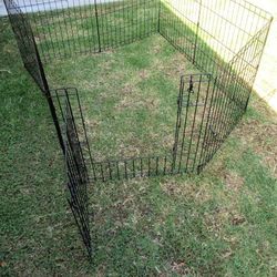 Foldable Metal Pet Enclosure 24 inches tall Black