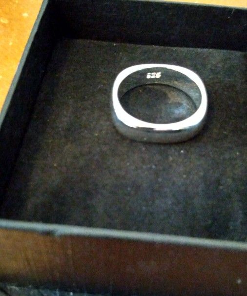 BRAND NEW IN PACKAGE 925 STERLING SILVER SQUARE UNISEX MENS WOMENS POLISHED RING SIZE 8