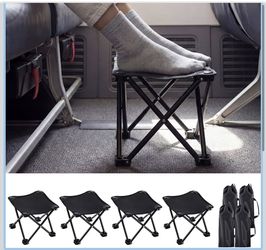 Ripeng 4 Pcs Portable Airplane Travel Foot Rest, Folding Camping Stool, Under Desk Foot Rest at Work for Long Flight, Home and Office Outdoor Hiking F