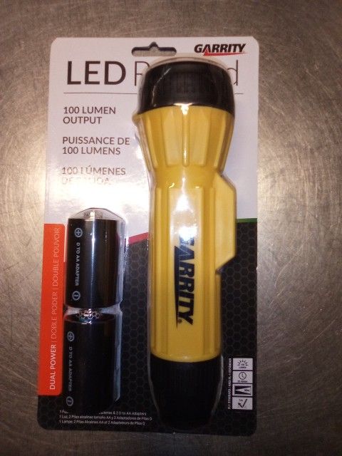 Brand New Grarrity Led Rugged Flashlight with Batteries 100 Lumen Output Reg Price $12.99 Ea.
