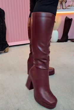 Burgundy boots