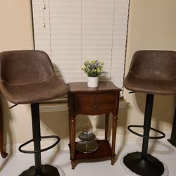 2 Brown Bar Stools Brand New 