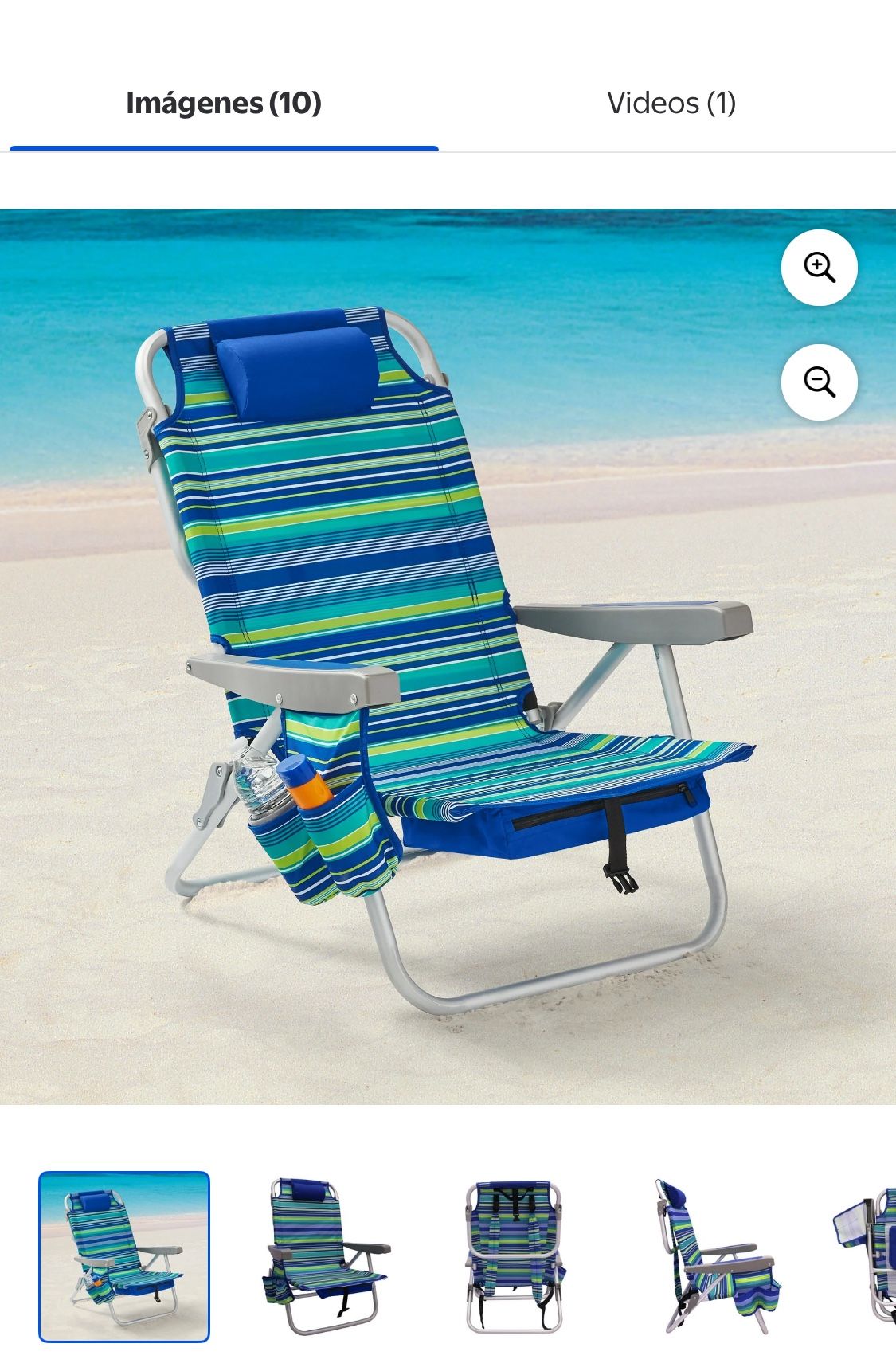 Aluminum Beach Chair with Multicolor Backpack