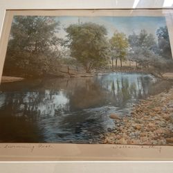 Wallace Nutting Signature Landscape Print "The Swimming Pool"