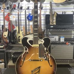 D’Angelico EXL-1 Hollow Body Electric Guitar Sunburst finish with case.