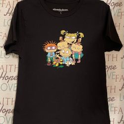 Nickelodeon Women's Black T-Shirt,  Size S