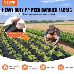 7#Weed Barrier Landscape Fabric, 6*300FT Heavy Duty Garden Weed Fabric, Woven PP Weed Control Fabric, Driveway Fabric, Geotextile Fabric for Landscapi