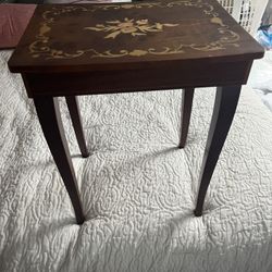 Small Table with Built In Music Box 