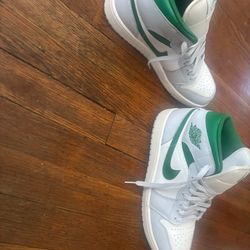 Air Jordan 1s summit white and green