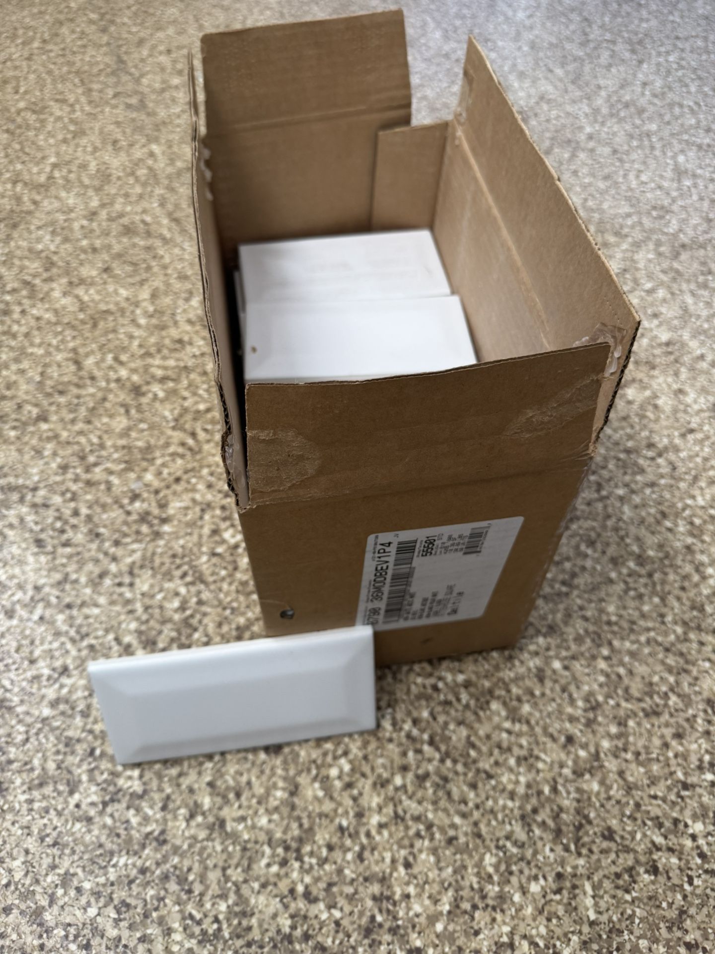 Daltile 3x6” White Matte Beveled Subway Tile