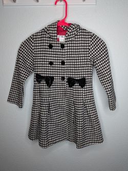 Joe Elle 'Tiffani' houndstooth hooded coat kids size 5