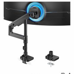 ARES WING Single Monitor Arm Desk Mount for 17-49 Inch Ultrawide Monitors, Heavy Duty Single Monitor Arm Holds 44 lbs, Full Motion Gas Spring Vertical