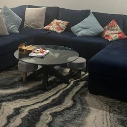 Huge Cushion Couch Excellent Condition Blue 