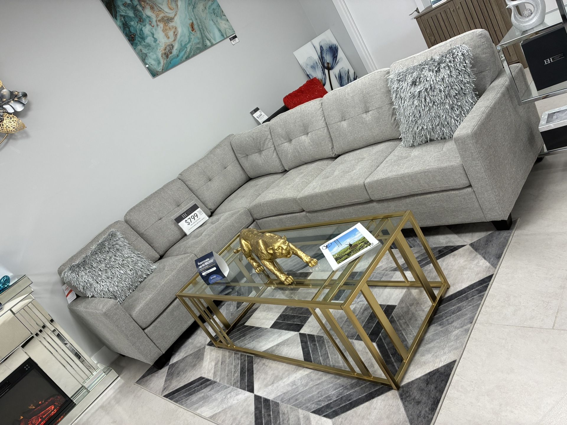 New Sectional Grey Left Or Right 