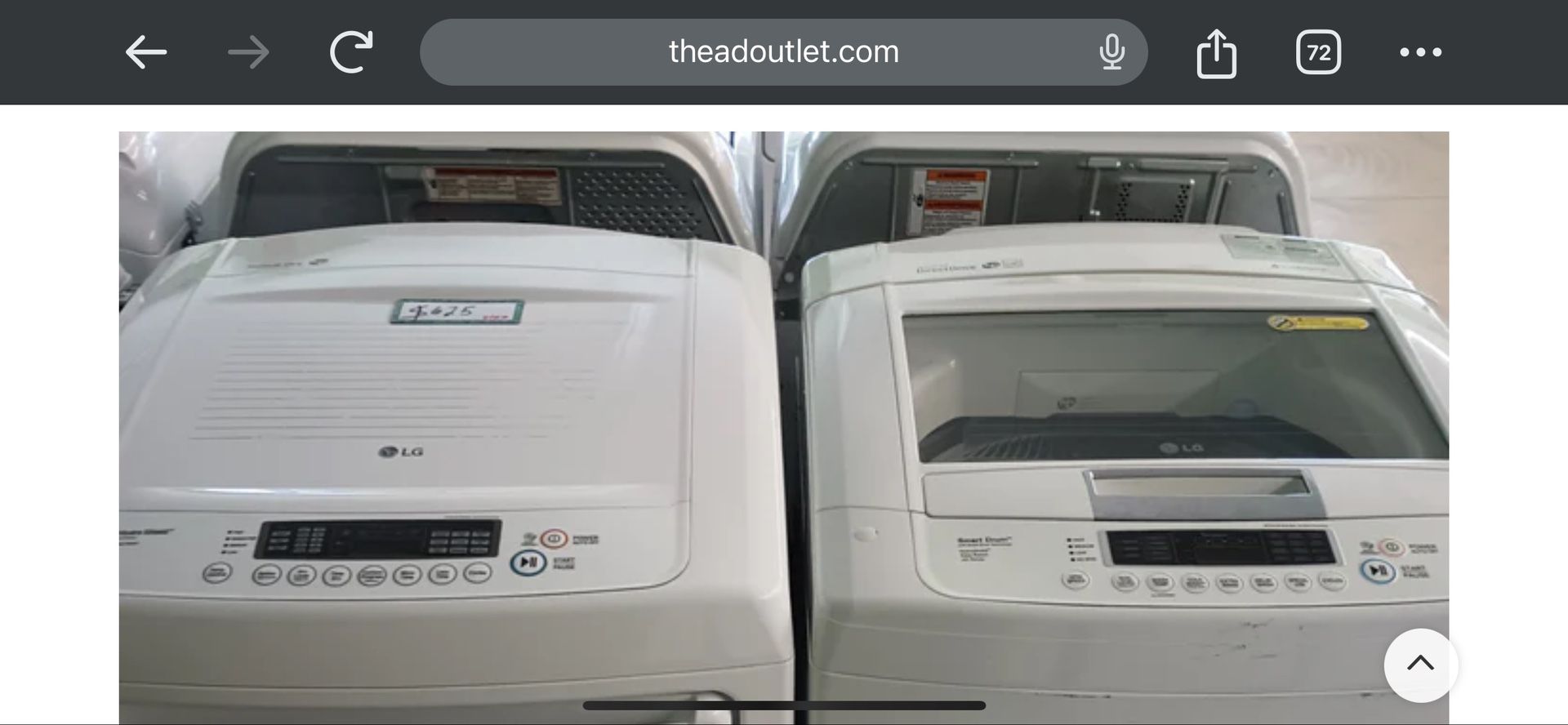 LG TOP LOAD FRONT DIAL WASHER AND DRYER SET