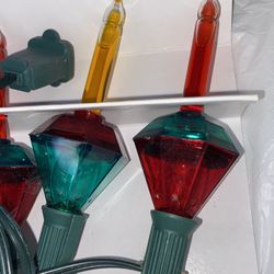 VTG NOSTALGIA collection Christmas Bubble Lights Set of 7 Tree Diamond Stylet