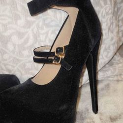 Black Suade Heels