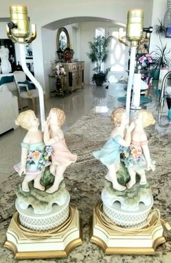 #2 Vintage Porcelain Figurine Lamps