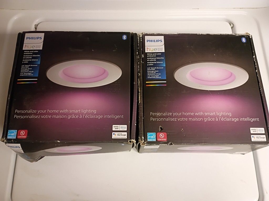 Philips Hue Smart Slim 6 Inch LED Downlight - White and Color Ambiance Color-Changing Light -