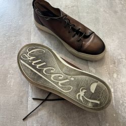 GUCCI Leather Brown Men’s Shoe - Size 8 